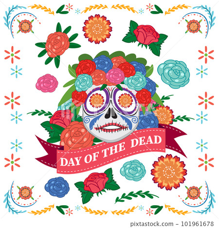 Day of the dead with calaca skull Day of the dead with calaca skull 101961678