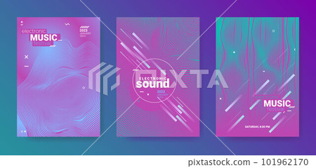 Abstract Music Poster. Electronic Party Flyer. Vector Dj Background. 101962170