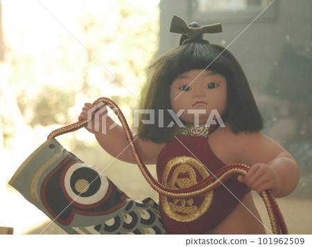 Cute May doll Kintaro and carp streamers 101962509