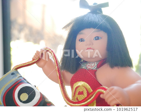 Cute May doll Kintaro and carp streamers Cute May doll Kintaro and carp streamers 101962517