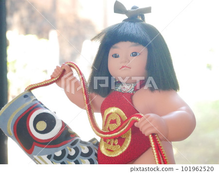 Cute May doll Kintaro and carp streamers 101962520