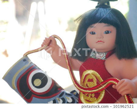 Cute May doll Kintaro and carp streamers Cute May doll Kintaro and carp streamers 101962521