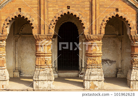 Red Bricks Temple Entrance of Kalachand Temple, Pathra, West Bengal, India. 101962628