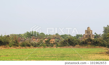 View of Kalachand Temple complex From Dharnaraj Temple, Pathra, West Bengal, India. 101962653