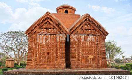 View of Jor Bangla Temple, Built by King Malla Raghunath Singha in 1655, Bishnupur, West Bengal, India. 101962674