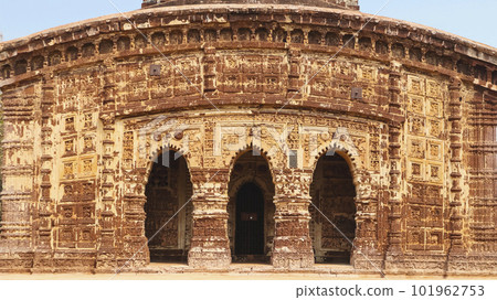 Carvings on Radha Mohan Temple, Bishnupur, West Bengal, India. 101962753