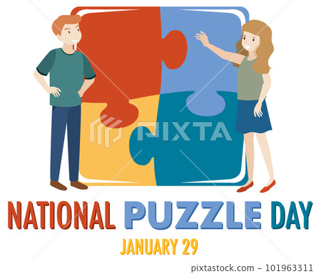National Puzzle Day Banner 101963311