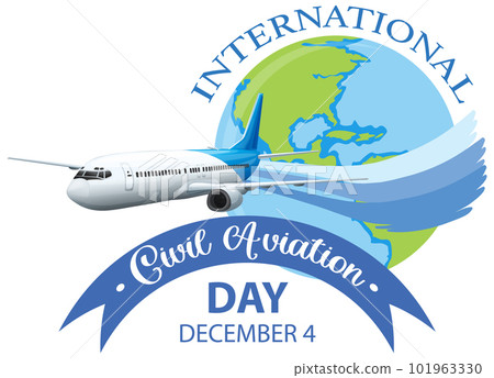 International Civil Aviation Day icon banner 101963330