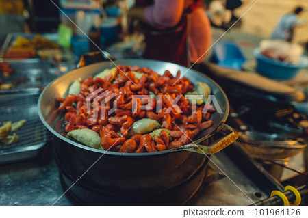 Fried foods for sale in the street market Fried foods for sale in the street market 101964126
