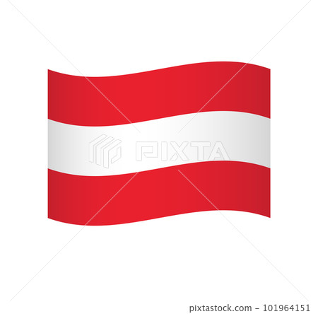 Austria flag - simple wavy vector icon with shading. Austria flag - simple wavy vector icon with shading. 101964151
