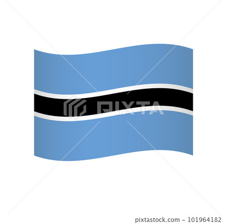 Botswana flag - simple wavy vector icon with shading. Botswana flag - simple wavy vector icon with shading. 101964182