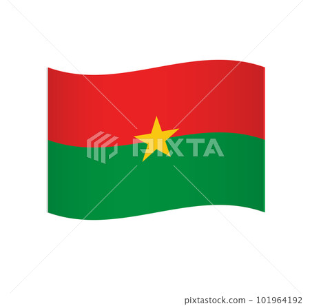 Burkina Faso flag - simple wavy vector icon with shading. Burkina Faso flag - simple wavy vector icon with shading. 101964192