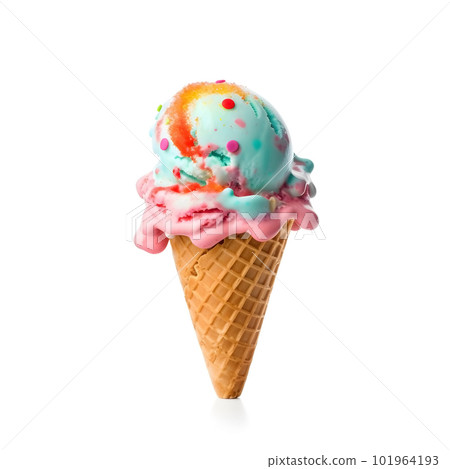 Ice cream on white backgrounds.Ai generative. Illustration 101964193