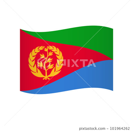 Eritrea flag - simple wavy vector icon with shading. Eritrea flag - simple wavy vector icon with shading. 101964262
