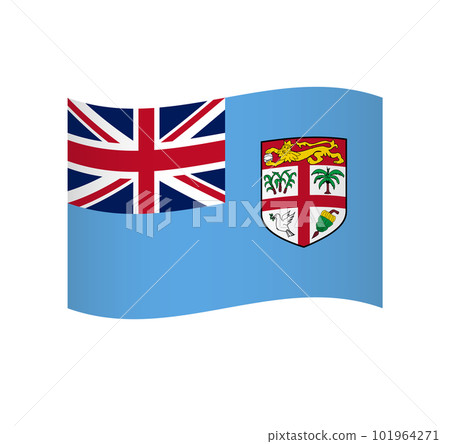 Fiji flag - simple wavy vector icon with shading. 101964271