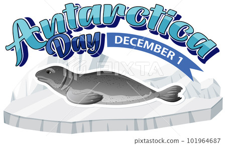 Antarctica day text with dugong Antarctica day text with dugong 101964687
