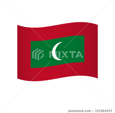 Maldives flag - simple wavy vector icon with shading. Maldives flag - simple wavy vector icon with shading. 101964955
