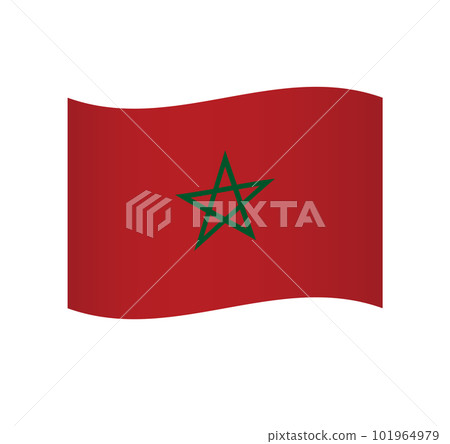 Morocco flag - simple wavy vector icon with shading. 101964979