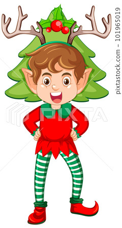 Christmas elf wearing deer horns Christmas elf wearing deer horns 101965019