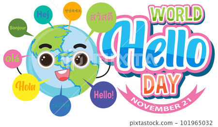 World hello day banner design 101965032
