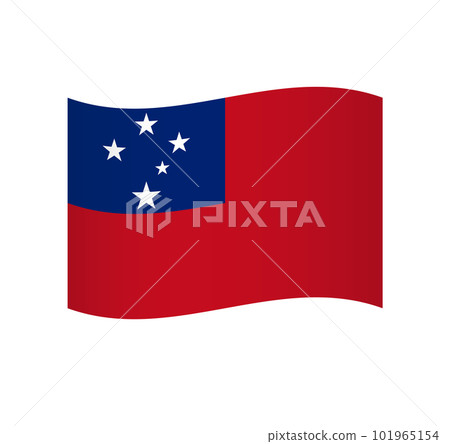Samoa flag - simple wavy vector icon with shading. Samoa flag - simple wavy vector icon with shading. 101965154
