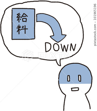 由於減薪（減薪）而變藍的人的簡單說明圖 101965196