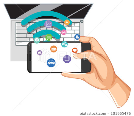 Using smartphone and laptop concept 101965476