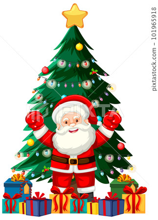 Santa Claus with Christmas tree Santa Claus with Christmas tree 101965918