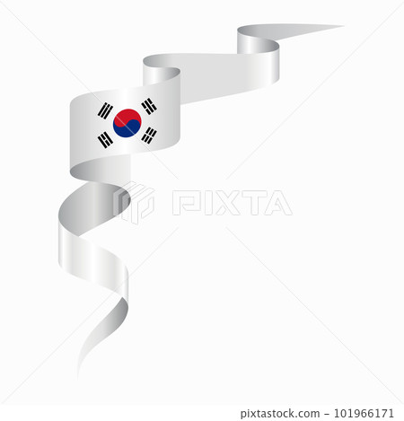South Korean flag wavy abstract background. Vector illustration. 101966171