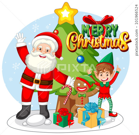 Cute Christmas characters icon isolated 101966524