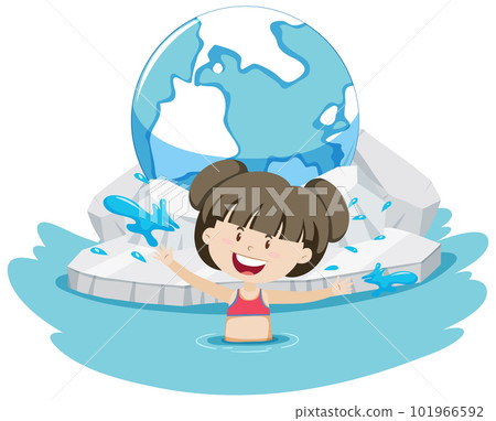 People swimming in the frozen ice pond 101966592