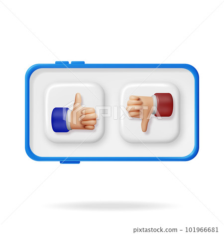 3D Thumbs Up and Thumbs Down Gestures in Phone 101966681