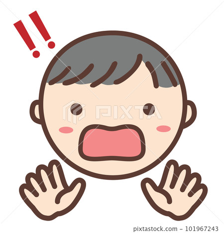 "Surprised" picture card (life scene) [rehabilitation, developmental disorder, autism] 101967243