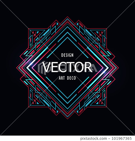 Line art sci fi geometric badge design vector Line art sci fi geometric badge design vector 101967365