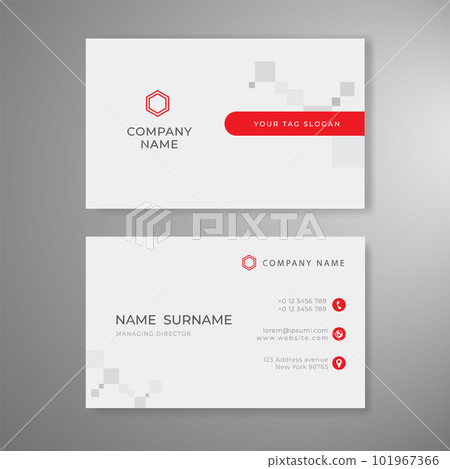 Minimal design white business card clean vector template Minimal design white business card clean vector template 101967366