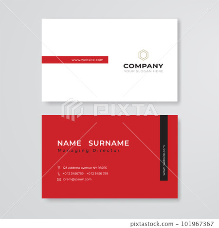 Red and white business card flat design template vector Red and white business card flat design template vector 101967367