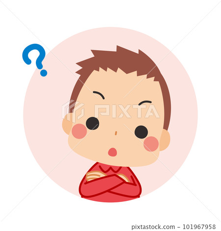 可愛的男孩圖標插圖白色背景矢量頭像 101967958