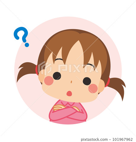可愛的女孩圖標插圖白色背景矢量頭像 可愛的女孩圖標插圖白色背景矢量頭像 101967962