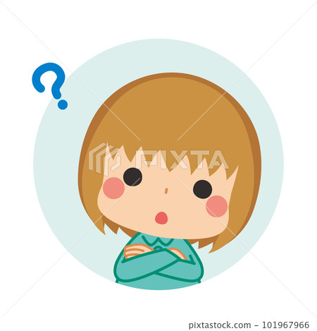 可愛的女孩圖標插圖白色背景矢量頭像 可愛的女孩圖標插圖白色背景矢量頭像 101967966