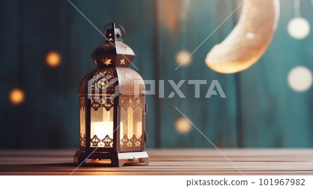 Ramadan Kareem Background with Lantern. Illustration AI Generative 101967982