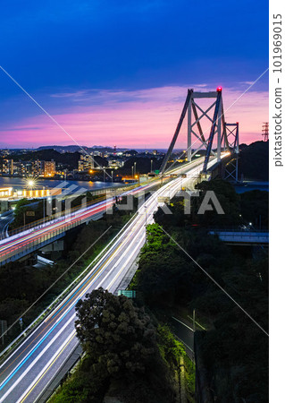 福岡/山口縣/關門大橋的夜景和美麗的光路（和久里公園/目狩公園） 101969015