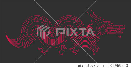Abstract geometric chinese dragon. Modern shape design Abstract geometric chinese dragon. Modern shape design 101969330