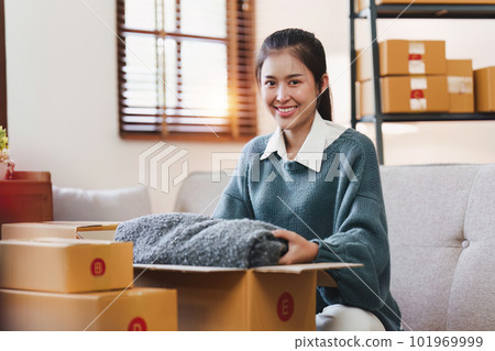 Small businesses SME owners female entrepreneurs working with parcel, e-business, marketing, online shop, sme 101969999