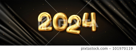 2024 Happy New Year greeting vector background 2024 Happy New Year greeting vector background 101970119