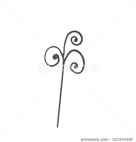 Doodle hand drawn leaves, foliage, cute elegant aesthetic plant isolated on white background. Border, design element, sketchy drawing Doodle hand drawn leaves, foliage, cute elegant aesthetic plant isolated on white background. Border, design element, sketchy drawing 101970480