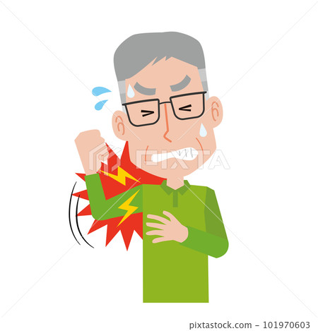 Elderly man with shoulder pain 101970603
