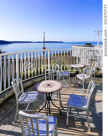 Hamanako service area from the terrace overlooking the sunny lakeside Hamanako service area from the terrace overlooking the sunny lakeside 101970737