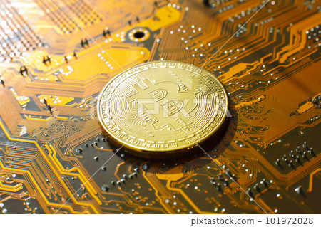 Electronic circuit blur. Blur electronic circuit close up computer 101972028