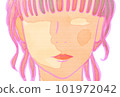 可與女性和配飾廣告圖像結合使用的女性面部插圖 101972042