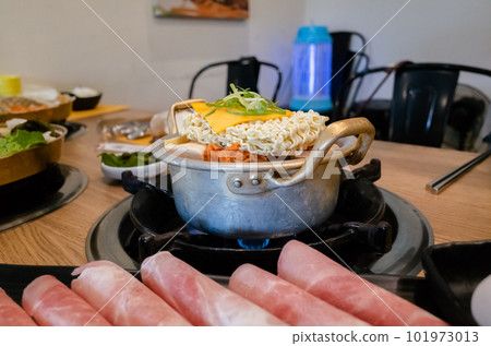 Budae Jjigae in the restaurant 101973013